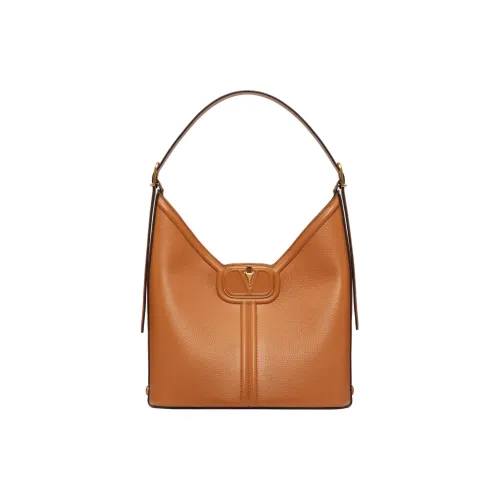 Valentino Garavani Рельефная Телячья Кожа Одно Плечо Сумка Женская Миндально-Коричневая