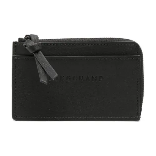 LONGCHAMP 3D Телячья кожа Держатель для карт Женские Черный