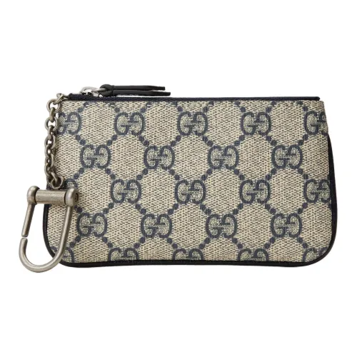 GUCCI Canvas Key Pouch Женские Бежевый и Синий