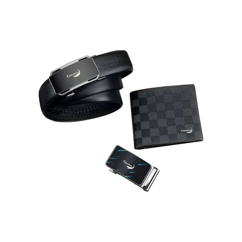 Крокодил Коровья кожа Combo Set Маленький Мужской Черный