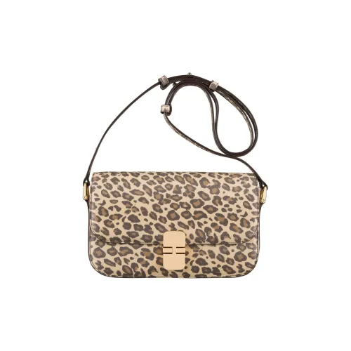 A.P.C Grace Коровья кожа Сумка-багет Сумка через плечо Женская с леопардовым принтом