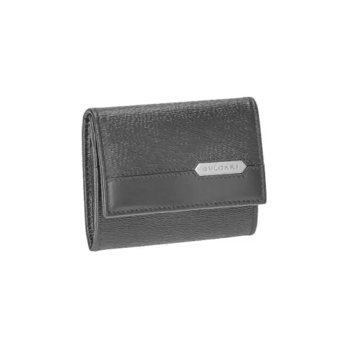 BVLGARI Кошелек из телячьей кожи держатель для карт стандартный мужской черный