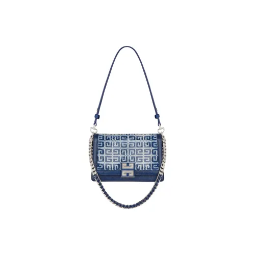 Givenchy 4G Телячья кожа Портативная Сумка через плечо Сумка на плечо Средняя Женская Средне-синяя