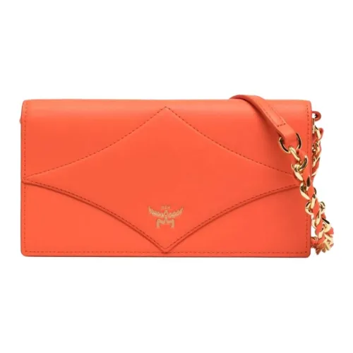 MCM Телячья кожа Сумка через плечо Кошелек Большой Женский Апельсин