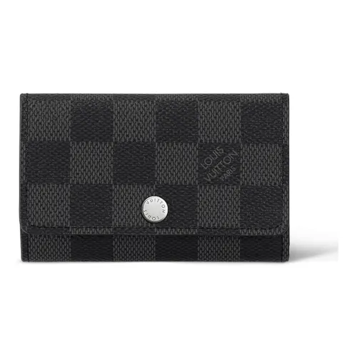 LOUIS VUITTON Покрытый холст Key Pouch Mini Мужской Серый Шахматный узор