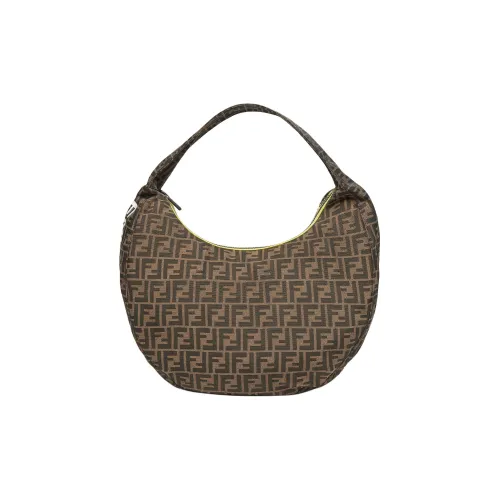 FENDI FRGMT Hiroshi Fujiwara Коллаборация Полиэстер Сумка-полумесяц Сумка Женские Коричневый