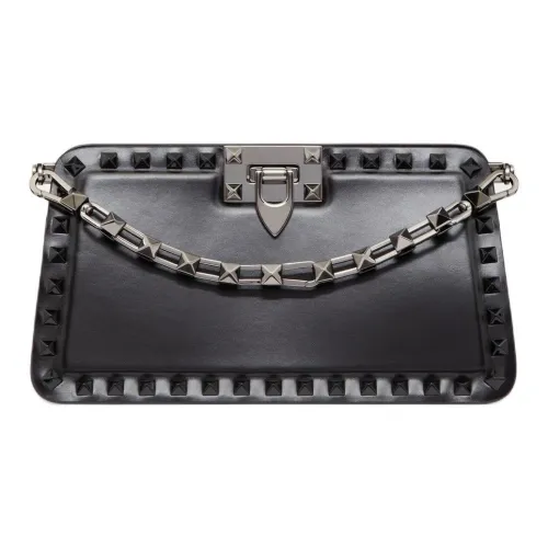 Valentino Rockstud Клатч из телячьей кожи женский черный