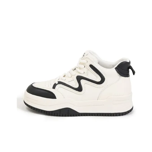 Milan Love Song Легкий визуально увеличивает рост Высокие кеды для скейтбординга Женские Белые