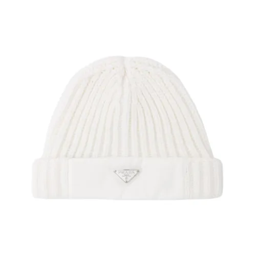 PRADA Шерсть Переработанный нейлон Шапки-бини Мужской Белый