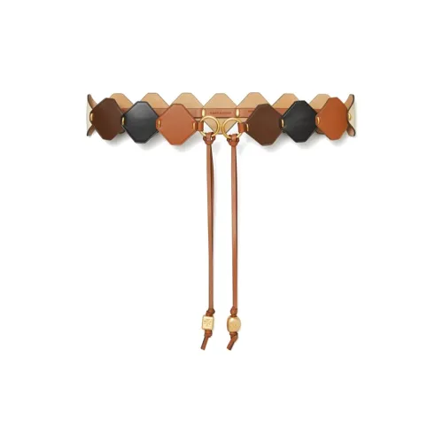 TORY BURCH Лазерный Cut Пэчворк Emblem Буква Кожаные ремни Женские Многоцветный