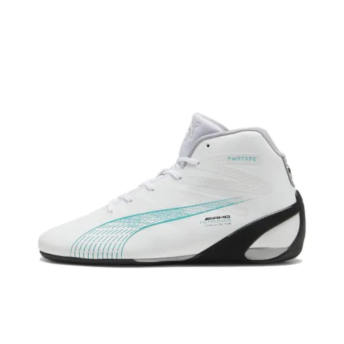 PUMA Mercedes AMG Petronas Motorsport Угольный Кошка MID Топ Повседневная обувь Мужской Белый черный