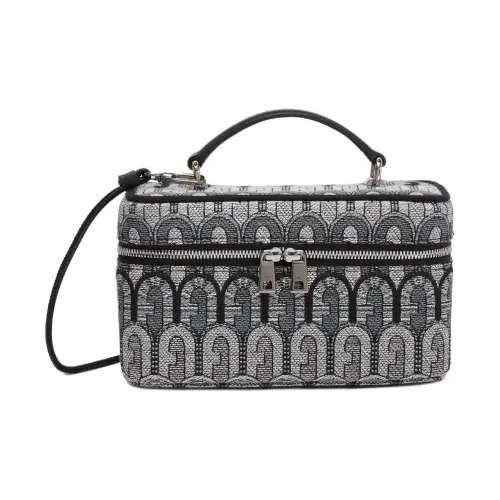 Furla Opportunity Жаккард Сумка через плечо Сумка Мини Женская Черная и Серая