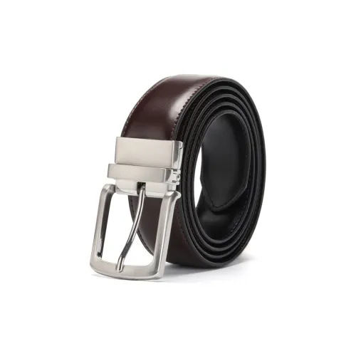 PISHUSHU Двойной с центральной частью вращающаяся застежка ремни из коровьей кожи мужской трехцветный ширина 3,3 см