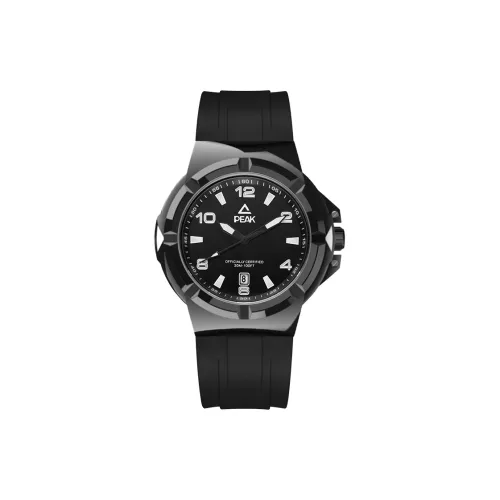 PEAK Soaring Collection Кварцевый механизм Силиконовый ремешок Часы Мужские Черный циферблат
