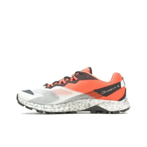 MERRELL Износостойкие Дышащие Низкие Кроссовки для Бега Мужские Белые Оранжевые