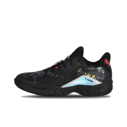 VICTOR Амортизирующая обувь для бадминтона с низким верхом противоскользящая унисекс черная