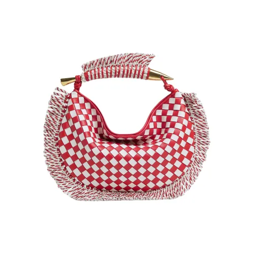 Bottega Veneta Sheepskin Bag Small Women's Glossy Red White Bottega Veneta Сумка из овчины Маленькая Женская Glossy Красная и Белая