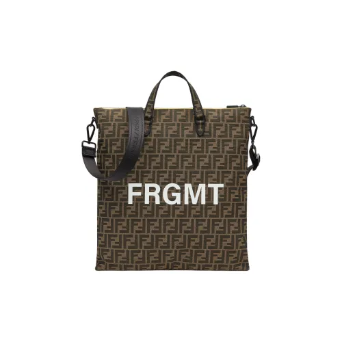 FENDI FRGMT Hiroshi Fujiwara Коллаборация Полиэстер с Хлопком Сумка Сумка через плечо Сумка через плечо Мужская Коричневая