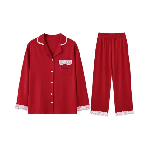 LANMOU BBA 100% хлопок Женские G898 Женские Пижамные комплекты