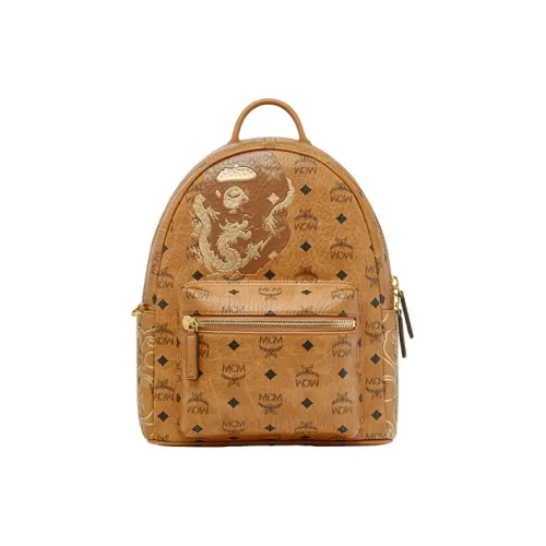MCM Кожа Рюкзак Маленький Унисекс Коньяк