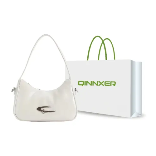 QINNXER ПУ (полиуретан) Полумесяц Сумка Сумка через плечо Сумка на плечо Стандартная Женская Экрю Серебристый Черный