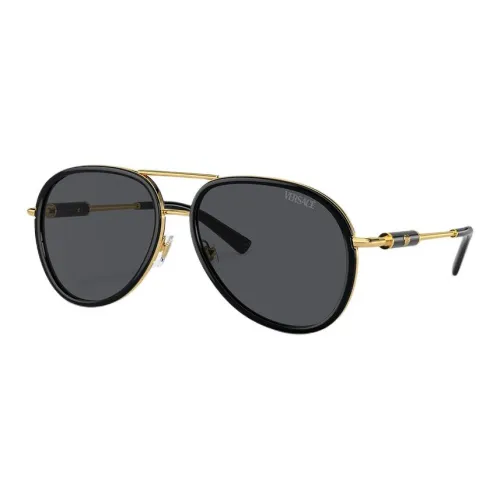 VERSACE Металл Aviator Солнцезащитные очки Унисекс Черный