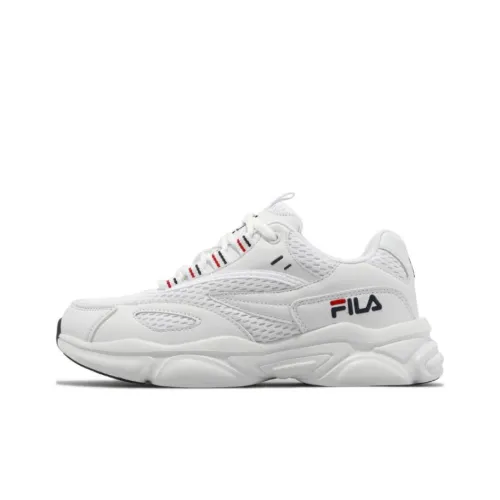 FILA Flamenco Амортизация Износостойкий Низкий Топ Толстая Подошва Женские Белые