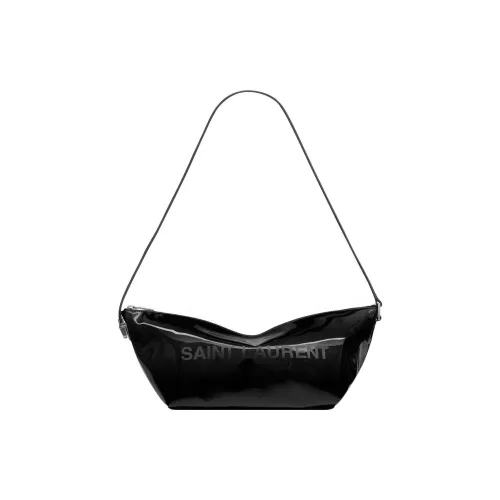SAINT LAURENT Лакированная поверхность Телячья кожа Портативный Сумка через плечо Сумка на плечо Женская Черная