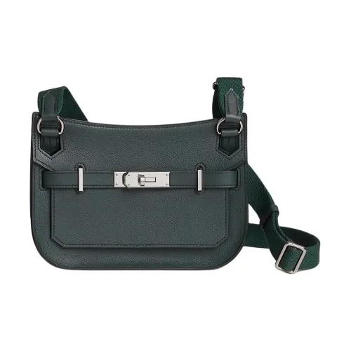 HERMES Jypsiere Evercolor Телячья кожа Сумка через плечо Мини Женские Rousseau Зеленый Кипарис Циановый