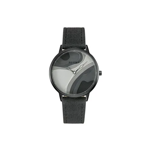 FEYERT Fayette Lake Collection Original Niche Design Кварцевый механизм Кожаный ремешок Часы Унисекс Черный циферблат