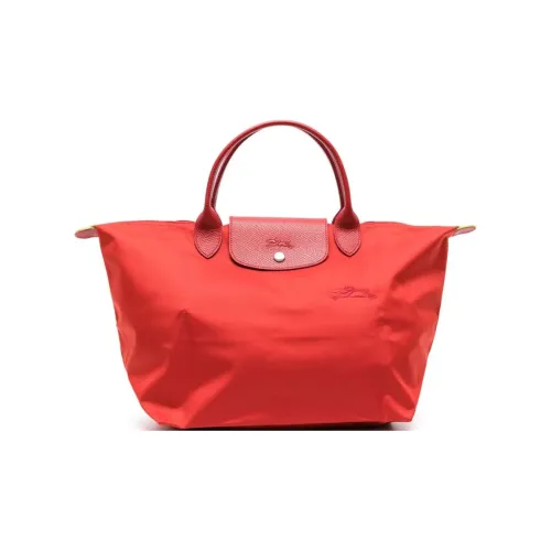 LONGCHAMP Переработанная холщовая сумка сумка среднего размера женская цвет томат