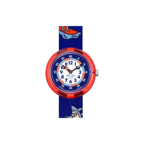 SWATCH Flik Flak Collection Кварцевый механизм Детские часы 32 мм Белый циферблат Пластиковый корпус Часы Тканевый ремешок