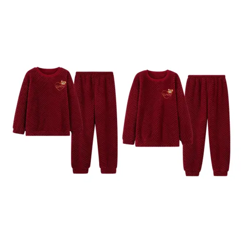 QINJING Красный Унисекс Пижамные комплекты