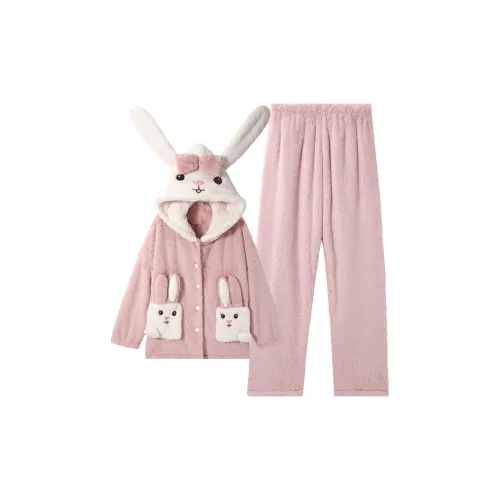 White Ran Верхняя одежда Готовая Домашняя одежда и Пижамы Женские Розовый