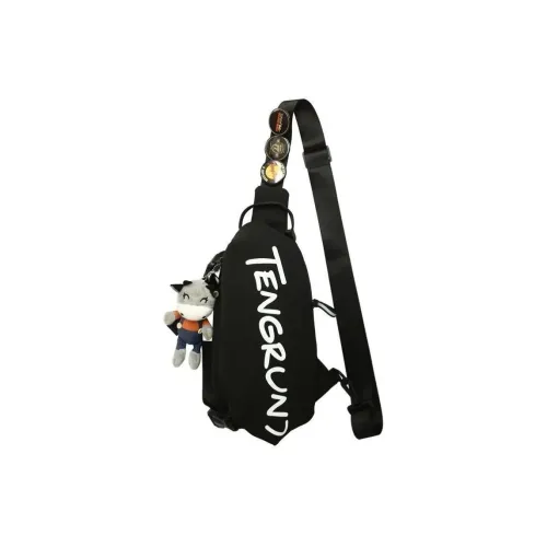 Parker Bear Нейлоновая Сумка через плечо Сумка Sling Стандартная Унисекс Черная Белая