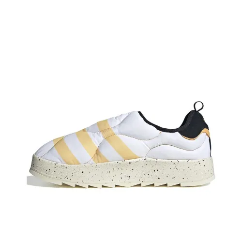 Adidas Originals Puffylette Амортизация Износостойкий Низкий Топ Повседневная Обувь Унисекс Черный Белый Желтый