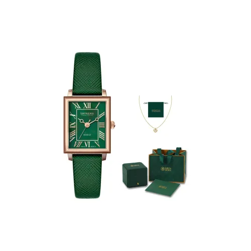 Laresdomi Little Зеленый Кварцевый Механизм Кожаный Ремешок Часы Женские Часы Зеленый Циферблат Вечная Коллекция