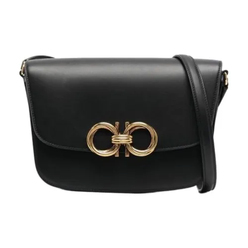 Ferragamo Кожа Седло Сумка Сумка через плечо Женская Черная