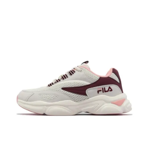 FILA Flamenco Амортизация Износостойкий Низкий Топ Повседневная Обувь Женская Экрю Бордовый
