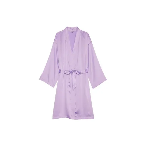 Victoria's Secret Сатин Midi Халат для сна Халат Женские Светло-фиолетовый