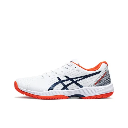 Asics Solution Swift FF Амортизация Низкий Топ Теннисные Кроссовки Мужские Белые Синие и Оранжевые