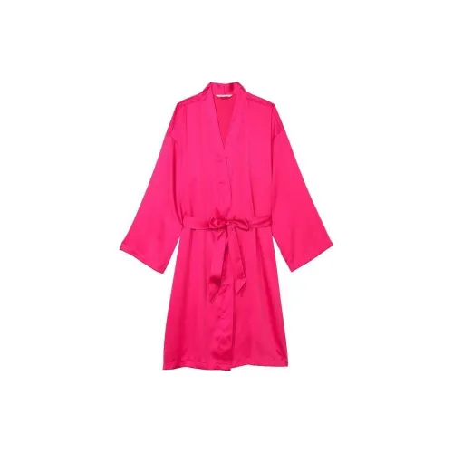 Victoria's Secret Сатин Midi Халат для сна Халат Женские Барби Розовый