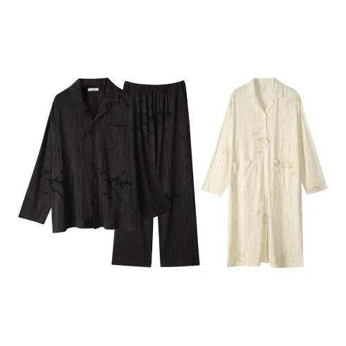 Same Language Пижамный комплект Весенний и Осенний Унисекс Заварной Подсолнух Черный Чернила Цвет