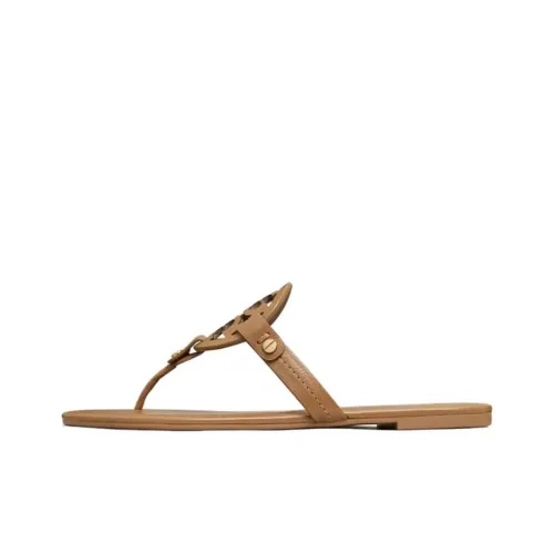 TORY BURCH Miller Резиновая подошва Шлепанцы Женские Коричневый