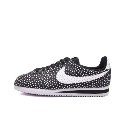 Nike Cortez Амортизация Низкий Топ Повседневные Беговые Кроссовки Женские Черный Белый