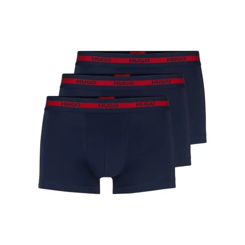 Hugo Boss THREE Пачка OF Эластичный хлопок Транкс с логотипом на поясе Боксеры Мужские 3 упаковки