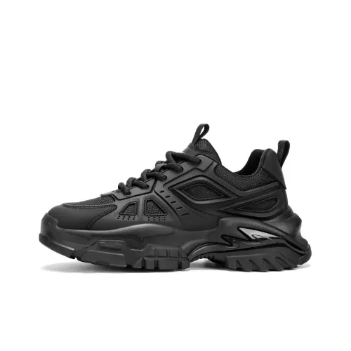 BOIGEMES Низкий топ толстая подошва кроссовки мужские черные