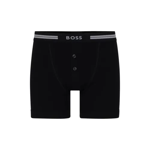 Hugo Boss Вязаная модель Хлопок Транкс с логотипом Кромка пояса Нижнее белье Мужской 1 упаковка Черный