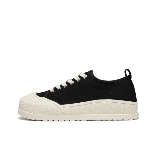 GONGJI Canvas Shoes Low Top Black Women's