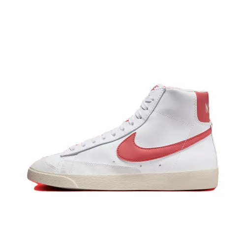Nike Blazer '77 Устойчивый к истиранию Дышащий MID Скейтбординг Кроссовки Мужские Белый Красный